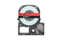 엡손 라벨테이프 SC36R PX 36mm 빨강바탕/검정글씨 (OK1000P)